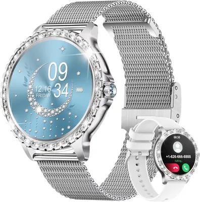 Produktbild von Smartwatch Damen mit Telefonfunktion, 1,35" HD mit Herzfrequenz Schlafmonitor Schrittzähler, IP67 Wasserdicht Fitnessuhr mit 20 Sportmodi