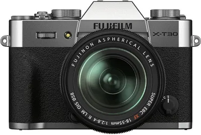 Produktbild von Fujifilm X -T30 II + 18-55mm, 26,1 MP, 9600 x 2160 Pixel, X-Trans CMOS 4, 4K Ultra HD, Touchscreen, Silber, Schwarz