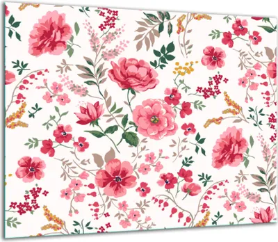 Produktbild von Herdabdeckplatten Glaskeramikkochfeld-Abdeckung Spritzschutz Glas 60x52cm Blume