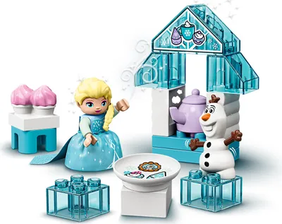 Produktbild von LEGO 10920 DUPLO Elsas und Olafs Eis-Café aus Die Eiskönigin II, Spielzeug aus Bausteinen mit Cupcakes und Teekanne für Kleinkinder ab 2 Jahren