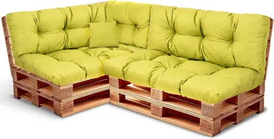 Produktbild von Best Wool rückenlehne für palettenkissen set, wetterfestes europaletten polster mit Polyurethanflockfüllung – limette 2×120x40, 2×120x80, 60x40, 40x40 cm