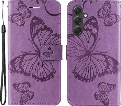 Produktbild von Samsung Galaxy A55 Hülle - Coverup Schmetterlinge Klapphülle - Lila