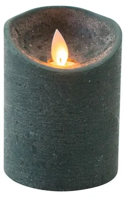 Produktbild von Anna's Collection Stumpfe Kerze - LED - antik grun - H10 cm - bewegliche Flamme - Kerze