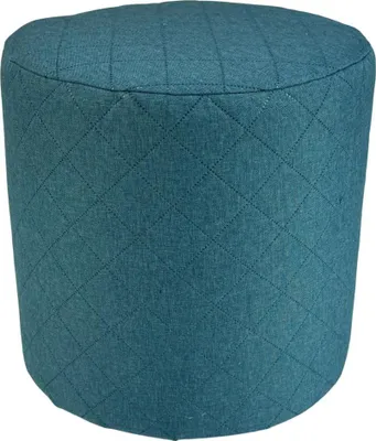 Produktbild von SAWANA-Hocker 40x40 cm rund gesteppt – stilvolles Sitzkissen fürs Wohnzimmer oder Schlafzimmer – Petrolblau