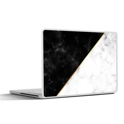 Produktbild von MuchoWow® Laptop Aufkleber Sticker Cover Marmor - Weiß - Schwarz - Gold 31x22.5 cm - Laptop-Deko