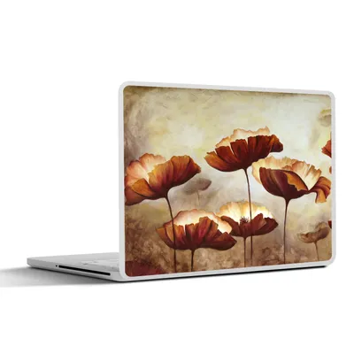 Produktbild von MuchoWow® Laptop Aufkleber Sticker Cover Malerei - Blumen - Ölfarbe - Pflanzen 30x22 cm - Laptop-Sticker