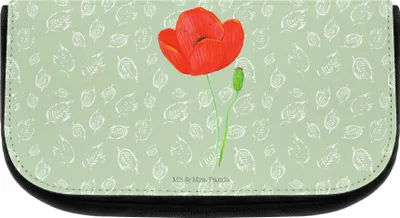 Produktbild von Mr. & Mrs. Panda Organizer Blume Mohnblume - Blattgrün - Geschenk, kosmetiktäschchen, Mohn, Make-up, Täschchen, Schminktasche, Selbstliebe, Respekt, Blumen, Religion