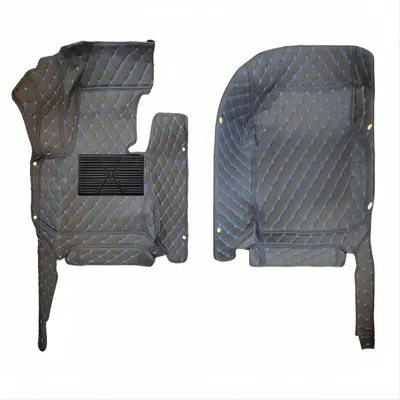 Imagen del producto de Alfombrillas para coche – Para vehículos de 2 plazas (2018–2024) – Accesorios para el interior – Alfombrillas de cuero sintético (PU) – Color y azul – 127 cm x 63,5 cm