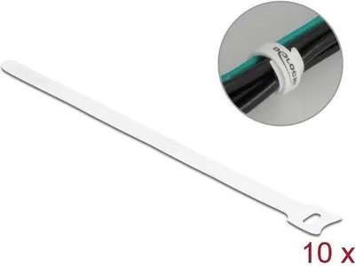 Produktbild von DELOCK Klett-Kabelbinder L 250 x B 12 mm weiß 10 Stück