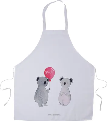 Produktbild von Mr. & Mrs. Panda Schürze Koala Luftballon - Weiß - Geschenk, Kochschürze, Servierschürze, Küchenschürze, Gastro, Geburtstag, Party, Küchenzubehör