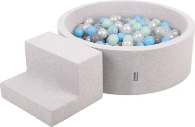 Produktbild von KiddyMoon Spielplatz Aus Schaumstoff Mit 100 Bälle 7cm Hindernisläufen Rund Bällebad Mit Stüfchen Element Für Babys Und Kinder