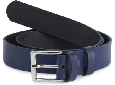 Image de Ceinture pour enfant Ladeheid en cuir K1D5 (bleu marine-2, 70 cm (longueur totale 89 cm))