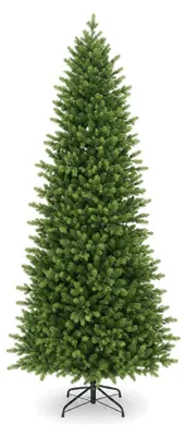 Imagen del producto de Árbol de Navidad artificial de 150 cm (5 pies) con 7 ramas, adornos tridimensionales tipo agujas de PE+PVC, con un aspecto denso de abeto, y base metálica