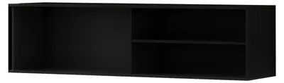 Produktbild von TV Lowboard METEOR 150 cm wandhängend, Fernsehtisch mit 2 offenen Fächern und geschlossenem Stauraum, Schwarz / Eiche Artisan