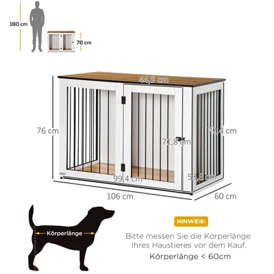 Image de Cage pour chien PawHut, cage avec porte et fenêtre, pour la maison