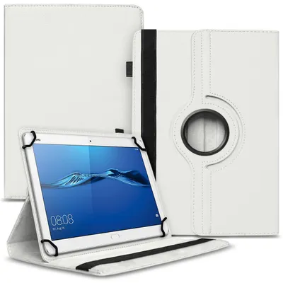 Produktbild von Tablet Hülle für Huawei Mediapad T1 T2 T3 T5 10 Tasche Schutzhülle 360 DrehbarFarben:Weiß