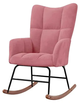 Produktbild von Schaukelstuhl, Schaukelstuhl, Velours, 61 x 78 x 98 cm, Rosa