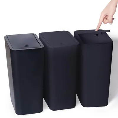 Produktbild von Set von 3 kleinen Abfallbehältern mit Deckel, 10 Liter