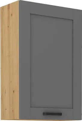 Obrázek produktu pro Vysoká horní skříňka LAILI - šířka 60 cm, šedá / dub artisan