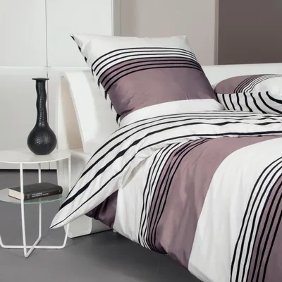 Produktbild von Janine Design Mako-Satin-Bettwäsche-Garnitur J. D. 87024 Farbe braun anthrazit Größe 135x200+80x80 AL