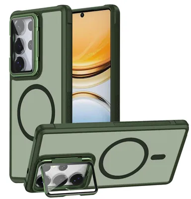 Immagine prodotto di Custodia protettiva per Samsung Galaxy S26 Ultra, anello metallico per ricarica wireless, protezione pieghevole per fotocamera, supporto in vetro