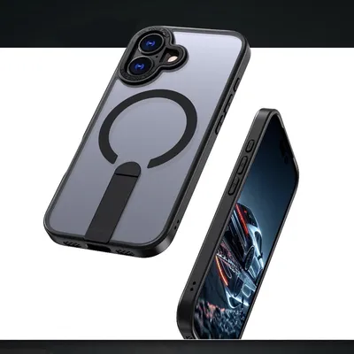 Produktbild von Hybrid Armor X Schutzhülle Handyhülle Bumper mit Magnetring & Ständer kompatibel mit iPhone 17 Pro Schwarz