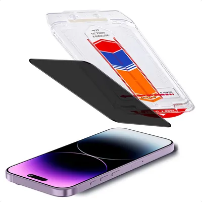 Productafbeelding van Accezz Gehard Glas Privacy Screenprotector + Applicator voor de Apple iPhone 17e / 16e / 14 / 13 / 13 Pro