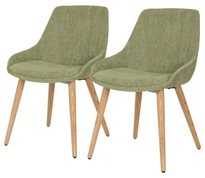 Produktbild von home24 Polsterstuhl - 2er-Set - Webstoff / Eiche Massiv