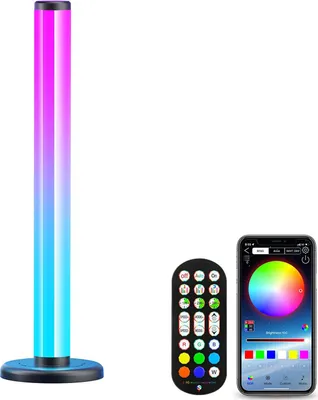 Image de Barre lumineuse RGB intelligente à 360°, éclairage LED de 42 cm pour le gaming, 16 millions de couleurs, intensité réglable, synchronisation avec la musique, contrôle via application et télécommande, décoration d'intérieur, éclairage d'ambiance pour le gaming