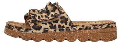 Produktbild von Rieker Damen Pantolette Klettverschluss Wellenform weich Kork Textil V8763, Größe:40 EU, Farbe:Braun
