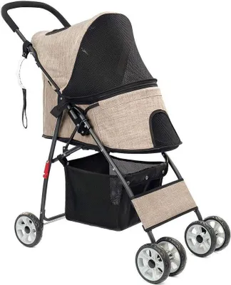 Produktbild von Purpurra – Haustierbuggy mit Sicherheitsgurt, beige