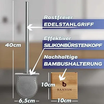 Produktbild von Silikontitel-Toilettenbürste, effizient und langlebig, mit Halter