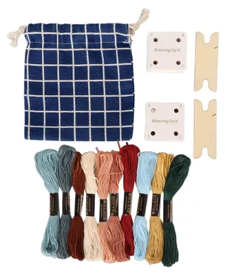 Immagine prodotto di set di tessere da 30 pezzi, telaio da tavolo leggero e portatile con navetta per filo da ricamo per artigianato fai da te, sciarpa