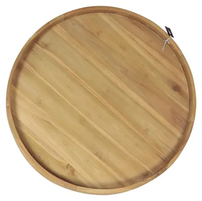 Produktbild von Runde Teakholz Servierplatte Ø 80 cm mit Offenen Griffen
