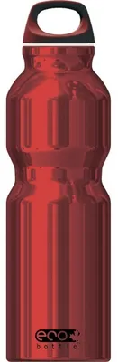 Zdjęcie produktu dla Butelka ECO z aluminium, seria Basic, czerwona, błyszcząca - czerwona, pojemność 1000 ml, butelka aluminiowa