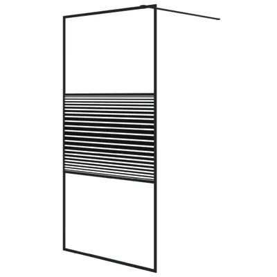Produktbild von vidaXL Duschwand für Begehbare Dusche Schwarz 100x195 cm ESG-Glas Klar