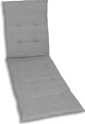 Produktbild von GO-DE Liegenauflage, Textil hellgrau uni, 190x58x5 cm, 70 cm Rückenhöhe, mit hochwertiger Schaum-/Vliesfüllung, Kreissteppungen, Bindekordeln und Gummihalteband, Handwäsche, für Gartenliege
