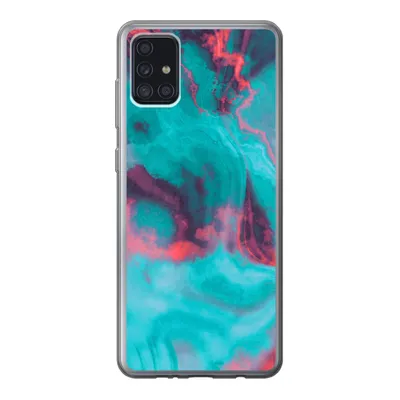 Produktbild von MuchoWow® Handyhülle Schutzhülle Hülle für Samsung Galaxy A52 5G Abstrakt - Neon - Rosa - Blau Silikon Softcase Handy Hülle - Umschlag - Geburtstag Teenager