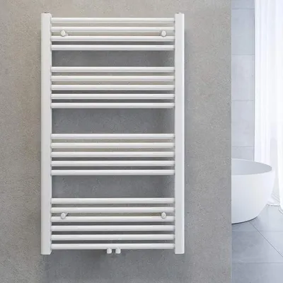 Produktbild von Handtuchtrockner Heizkörper Bad Mittelanschluss Handtuchwärmer Badheizkörper Weiß Gerade 60 * 100cm