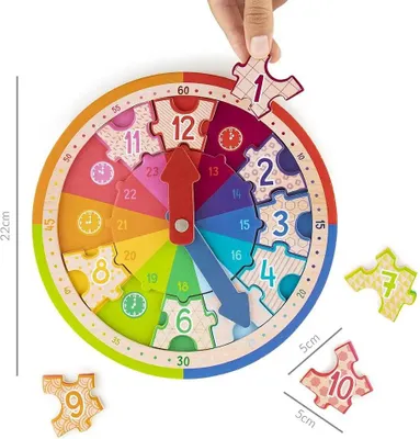 Produktbild von Trendhaus ABC CHAMPIONS Lernuhr Holzpuzzle