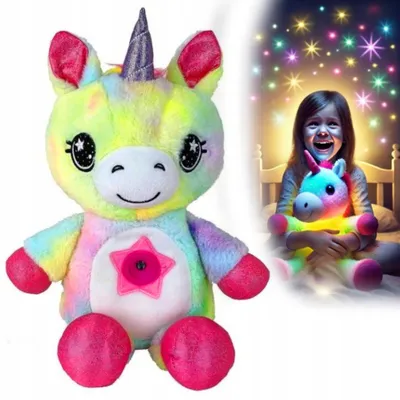 Produktbild von Einhorn Plüschtier mit LED-Projektor Sternenhimmel und Musik für Kinder