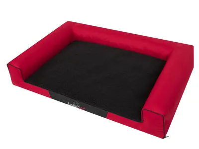 Zdjęcie produktu dla Legowisko dla psa Lezanka dla psa Poduszka dla psa Lózko Sofa Kosz dla psa Legowisko dla psa Sofa dla psa Materac dla psa: Czerwony z czarnym materacem, XXL - 118 x 78 cm