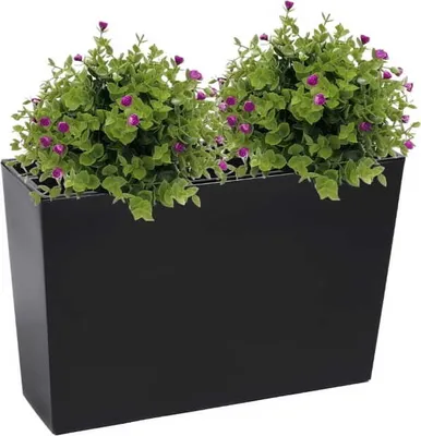 Immagine prodotto di Vaso da fiori in plastica 19x56x36,5cm Vaso da fiori nero + inserto