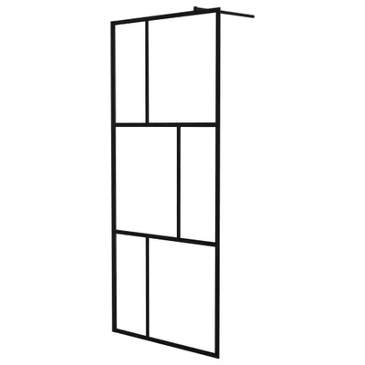 Produktbild von vidaXL Duschwand für Begehbare Duschen mit Hartglas Schwarz 90x195 cm