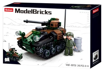 Produktbild von Sluban Bauset leichter Panzer Armee 245 Teile Kunststoff