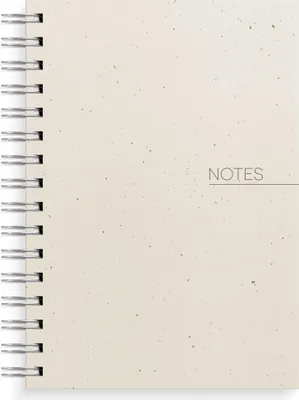Produktbild von Notizbuch spiralgebunden A5 beige 210x169x25mm 300 Seiten 70g Papier