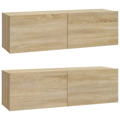Image de vidaXL Armoires TV murales 2 unités Chêne Sonoma 100x30x30 cm Bois composite