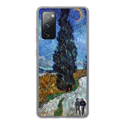 Produktbild von MuchoWow® Handyhülle Schutzhülle Hülle für Samsung Galaxy S20 FE Straße mit Zypresse und Stern - Vincent van Gogh Silikon Softcase Handy Hülle - Abdeckung