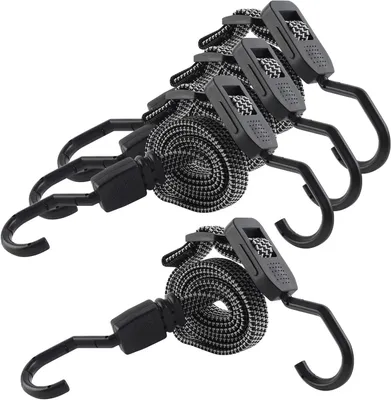 Produktbild von Verstellbarer Spanngummi mit Haken, 4er Set, 120 cm