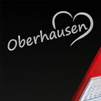 Produktbild von Auto Aufkleber Oberhausen Herz Stadt City Liebe Love 20x8 cm Silber Sticker Heckscheibenaufkleber